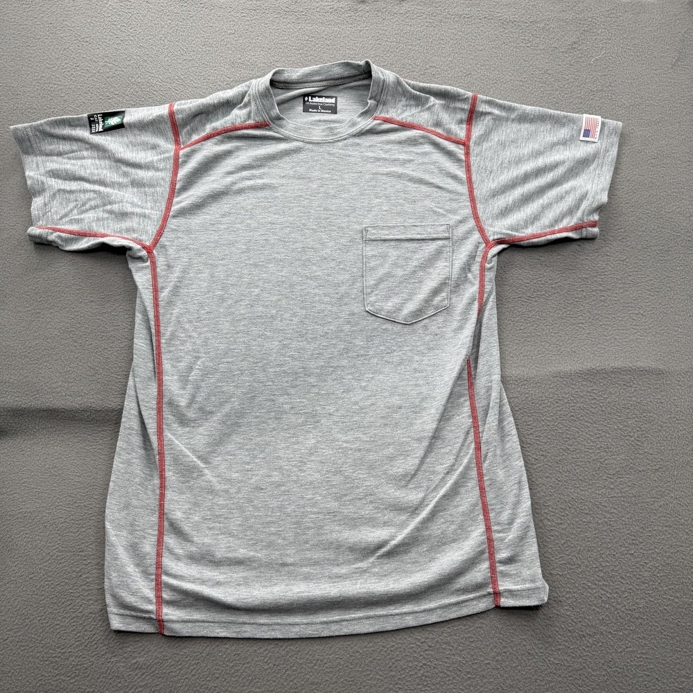 Lakeland Shirt Mens Large Gray FR Artex Protective Pocket Tee NFPA 2113 Workwear